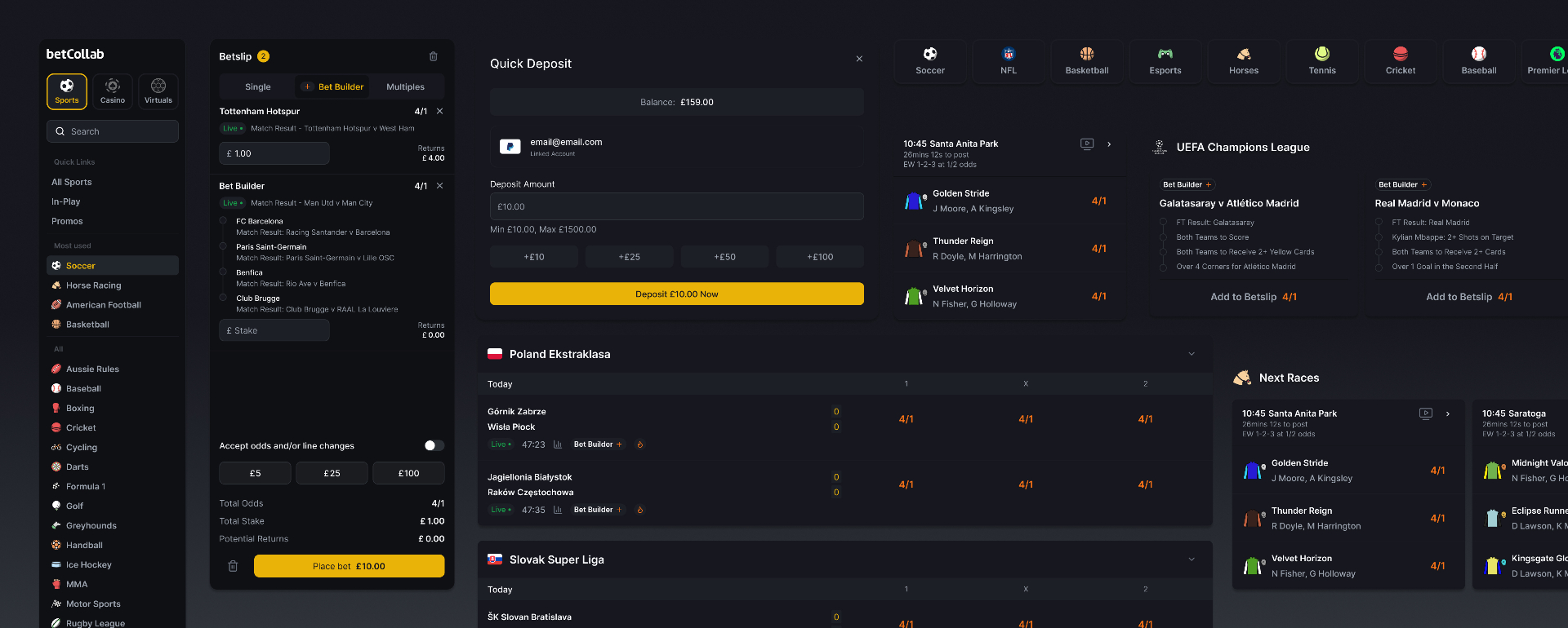 betCollab sportsbook design system