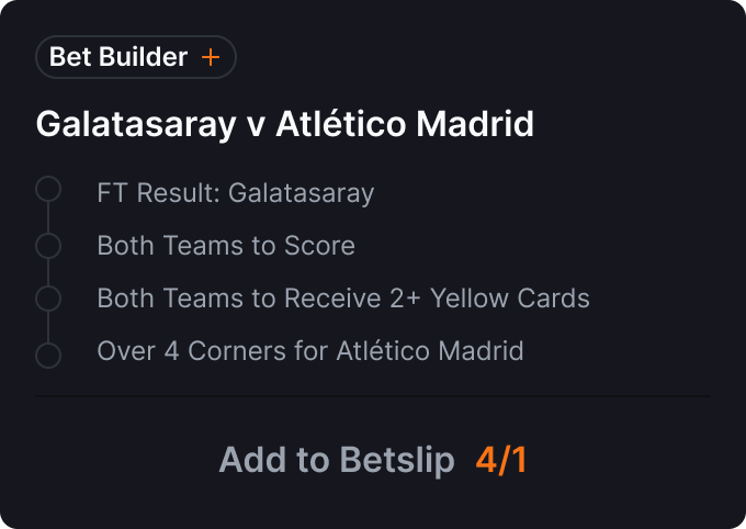 Bet builder selection card